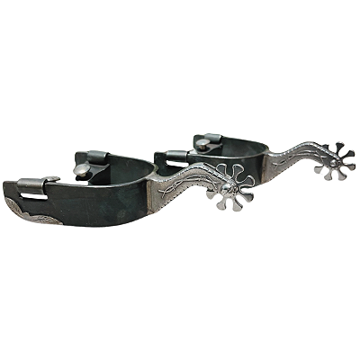 Espora Vinagre Boby 1 1/4" Preta com Detalhe e Roseta 3110 Inox