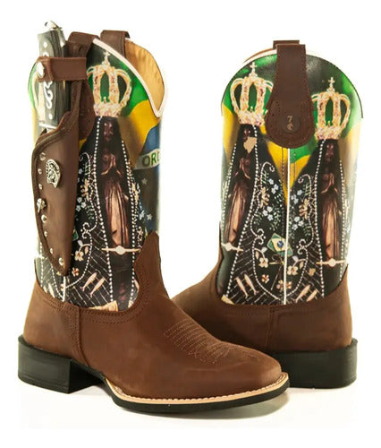 Bota Texana Padroeira Senhora Aparecida + Faca Brinde