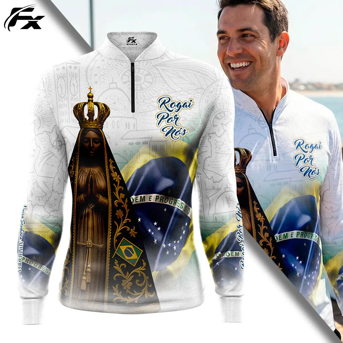 Camisa Nossa Senhora Aparecida Rogai Por Nós Manga Longa – COMPRE 1 LEVE 3