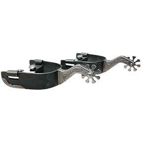 Espora Vinagre Boby 1 1/4" Preta com Detalhe e Roseta 3110 Inox