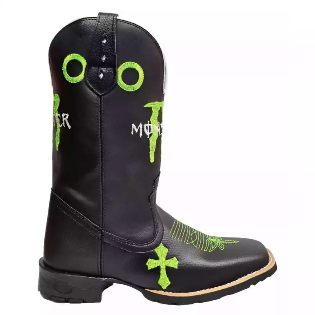 Bota Texana Monster Solado De Borracha Quadrada