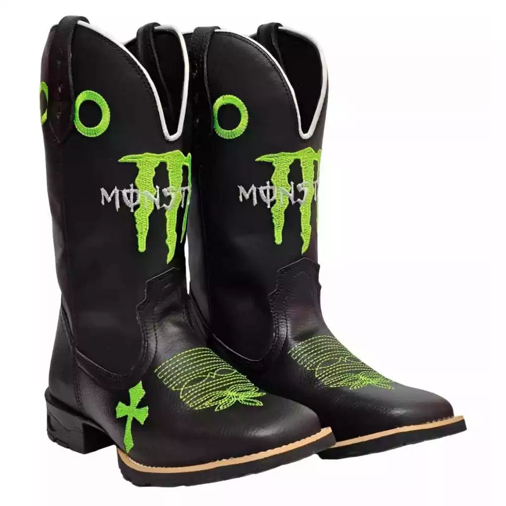 Bota Texana Monster Solado De Borracha Quadrada
